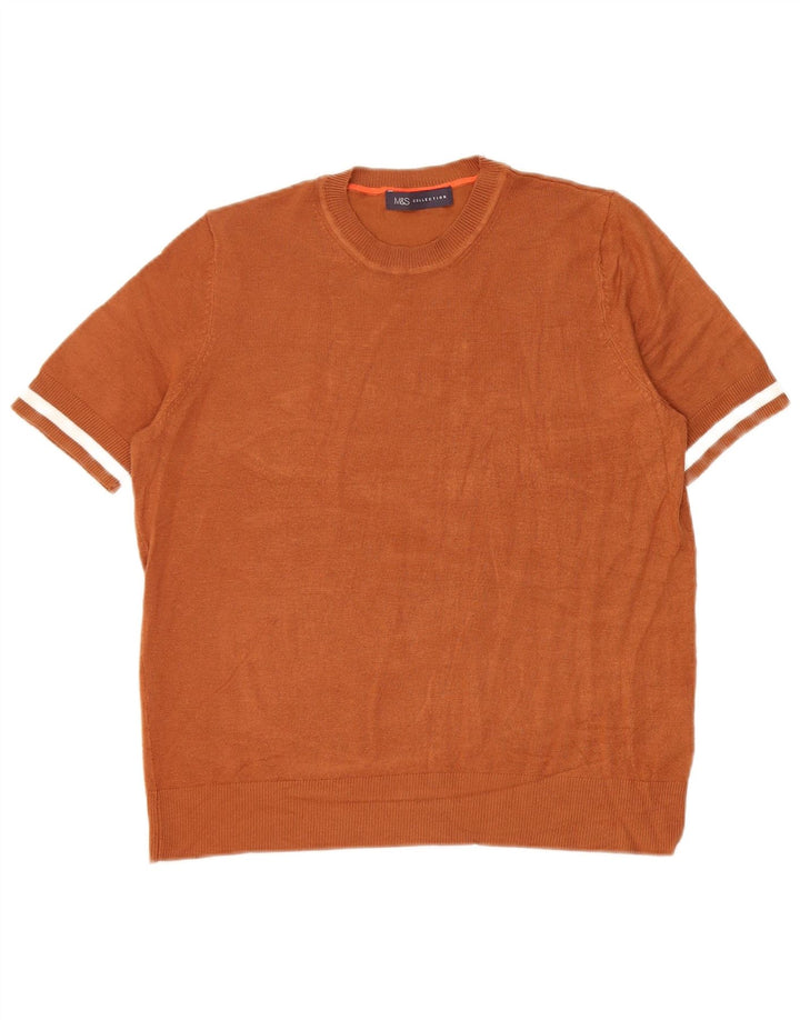 Marks & Spencer Pull à col rond pour femme UK 12 Marron moyen