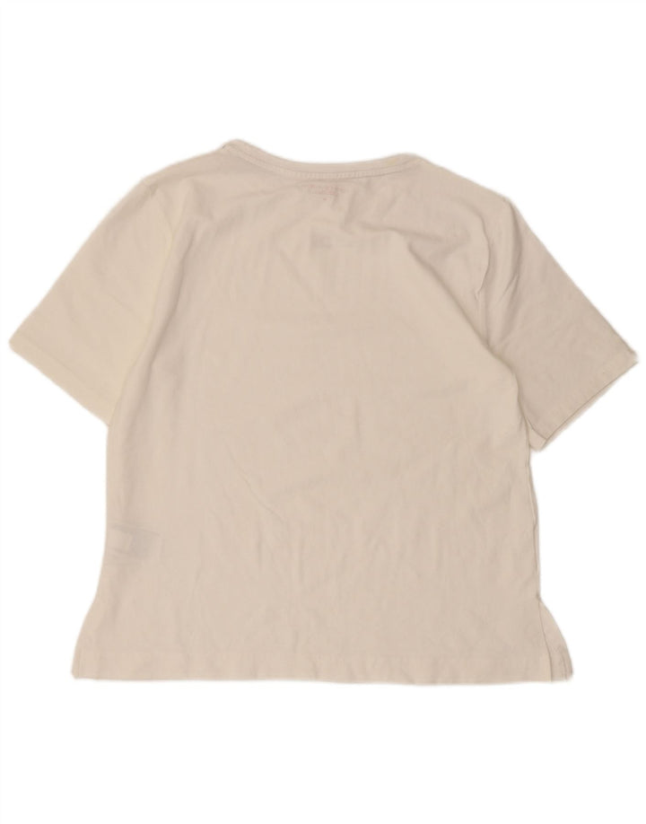 TOMMY HILFIGER T-Shirt Femme Top UK 14 Coton Blanc Moyen
