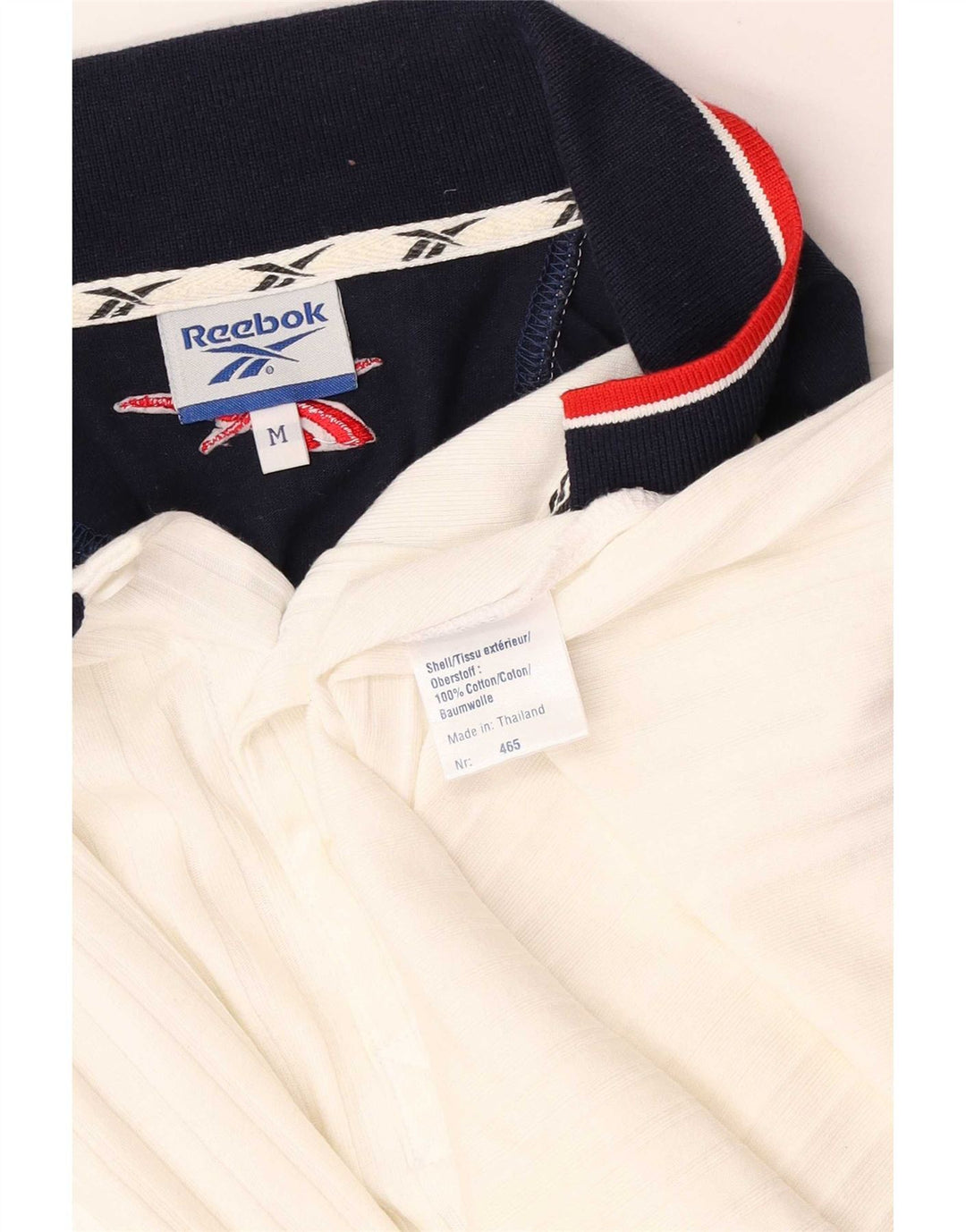 Reebok Polo Homme Blanc Moyen Colourblock Cotton