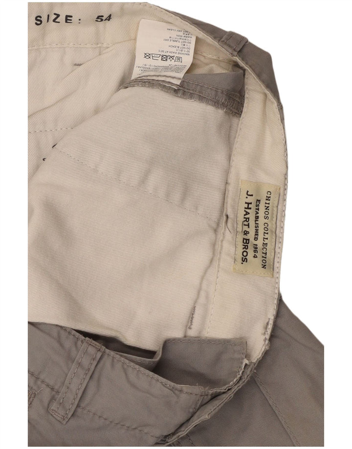 J. HART & BROS Mens Cargo Shorts IT 54 2XL W36  Grey Cotton