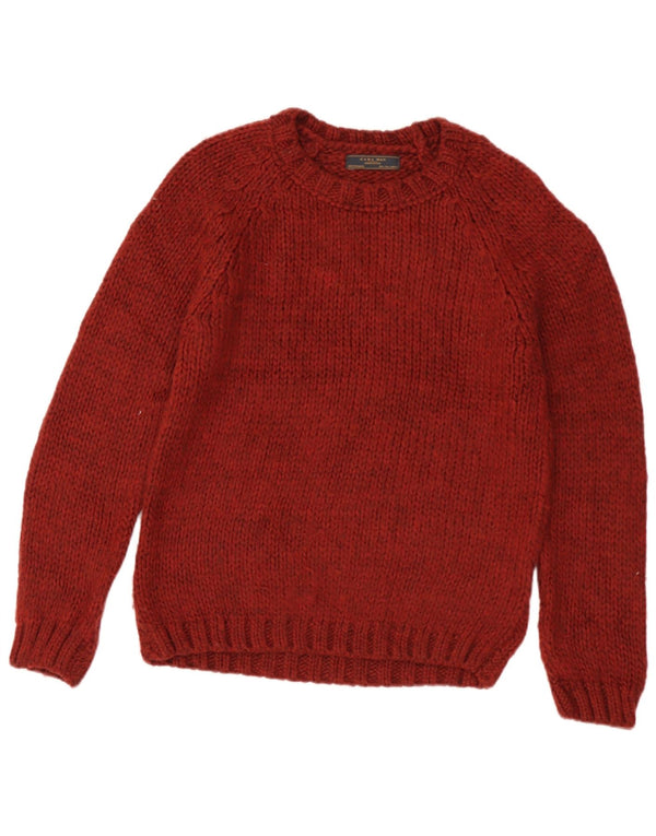 Zara Homme Pull Col Bateau Pull Large Bordeaux Acrylique