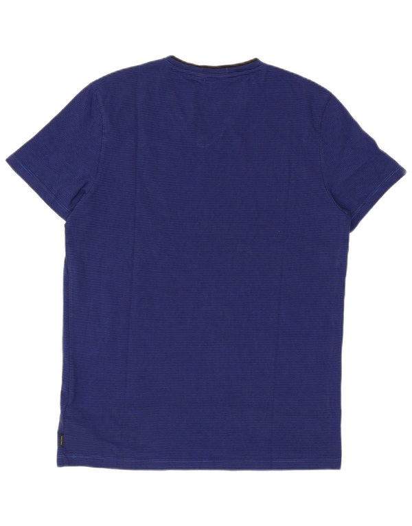 Calvin Klein Mens Short Sleeve Regular T-Shirt Top Small Navy Blue Striped
