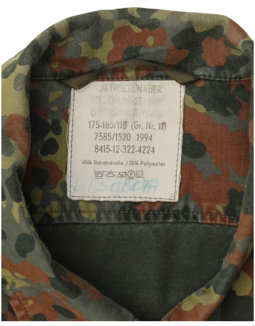 veste militaire homme vintage UK 40 Grand coton camouflage kaki