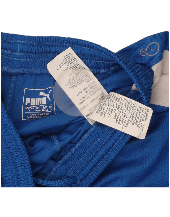 PUMA Short de sport pour hommes, petit, bleu, color block, polyester