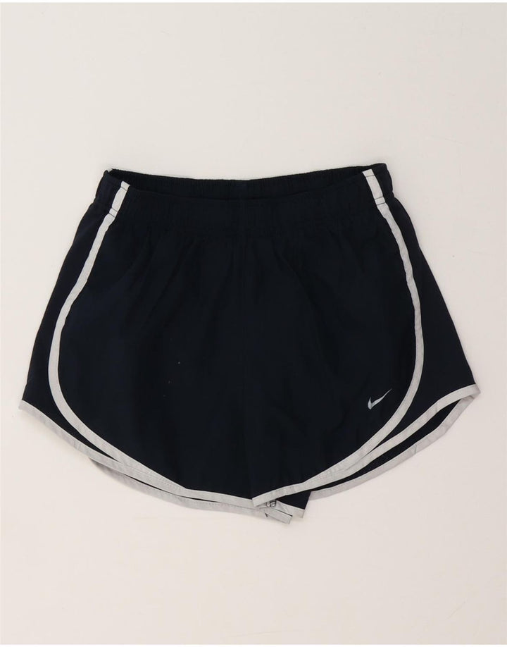 Nike Short de sport Dri Fit pour femme UK 8 Small Bleu marine Polyester