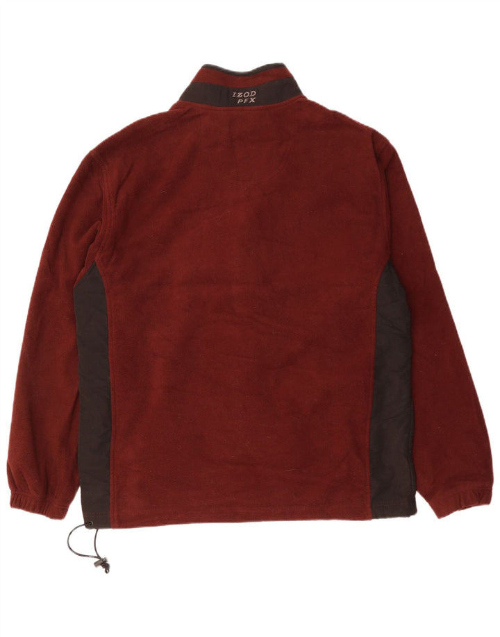 Izod Veste polaire pour homme UK 40 Large Marron Colourblock Polyester