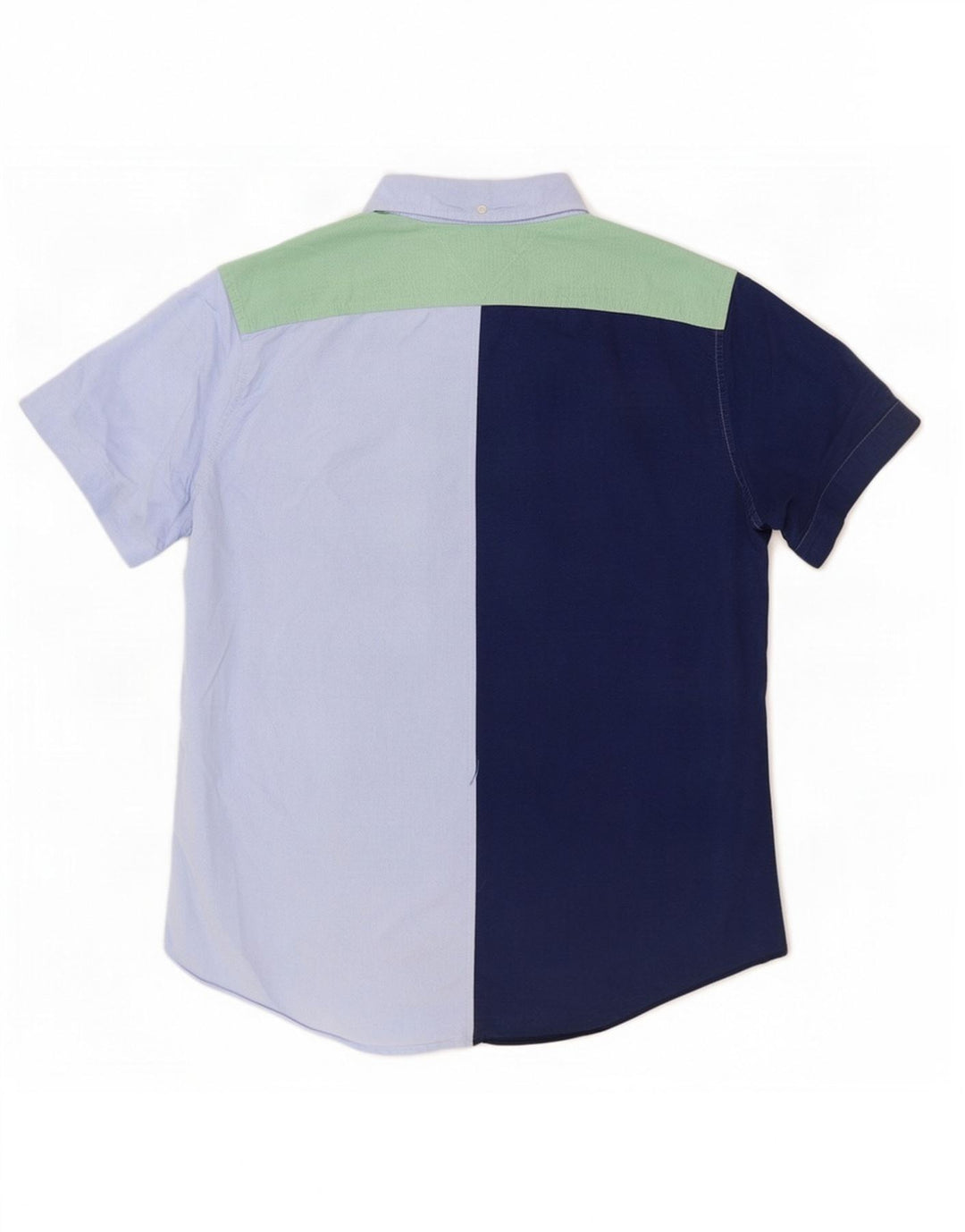 Tommy Hilfiger Chemise à manches courtes pour homme Large Bleu marine Colourblock