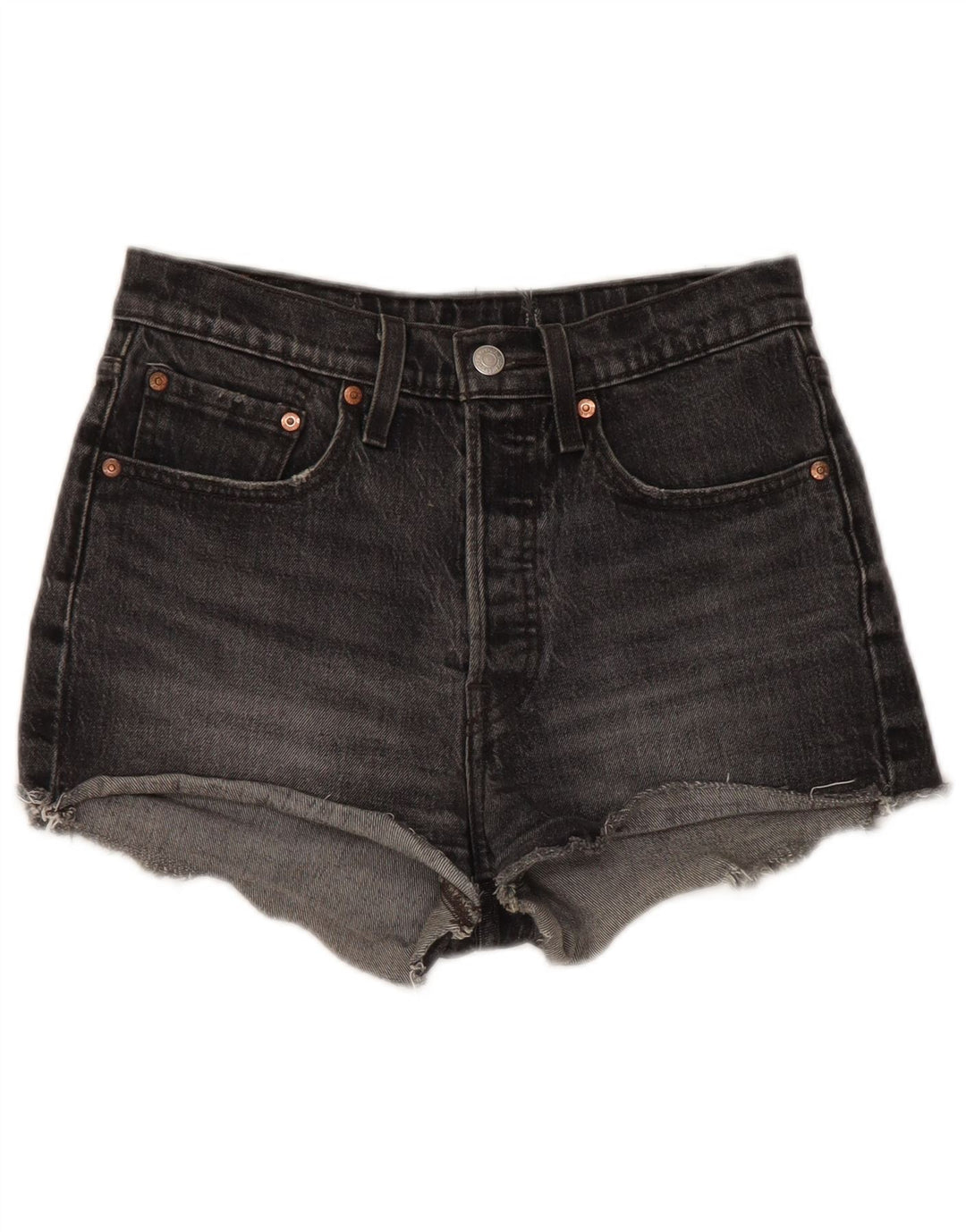 LEVI'S Short en Jean 501 Femme W30 Coton Noir Moyen
