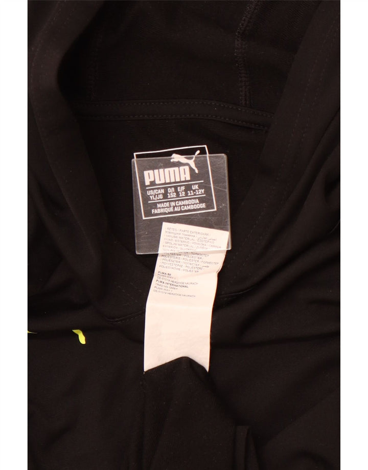 PUMA Sweat à capuche garçon 11-12 ans Noir Polyester