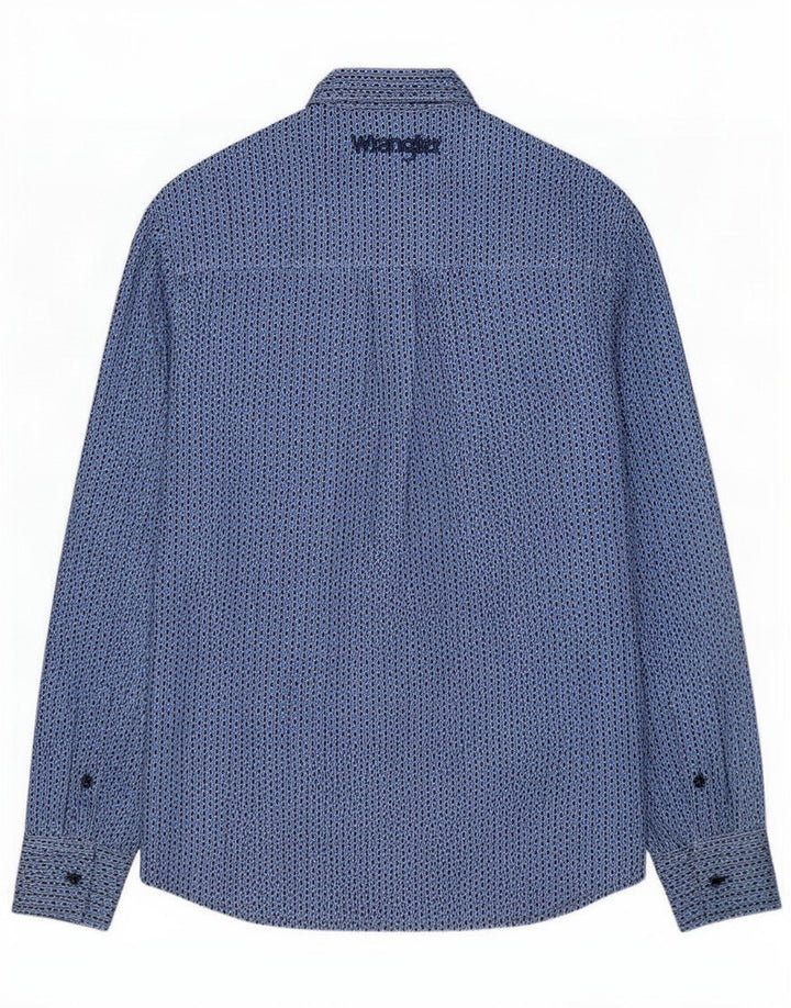 Wrangler Chemise Homme Petit Bleu Géométrique Coton