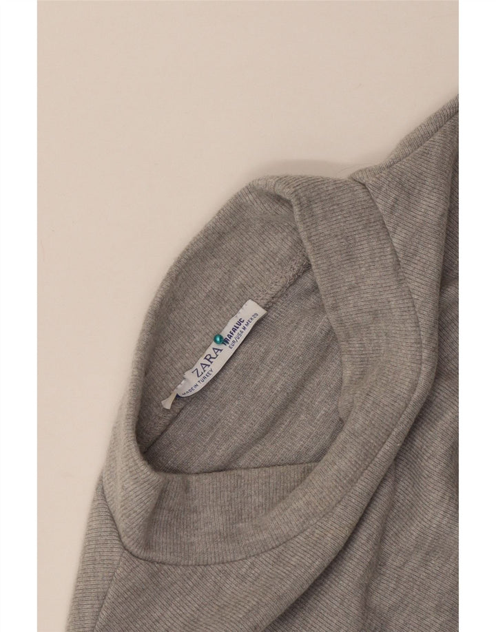Zara Womens Crop Top UK 12 Gris Moyen