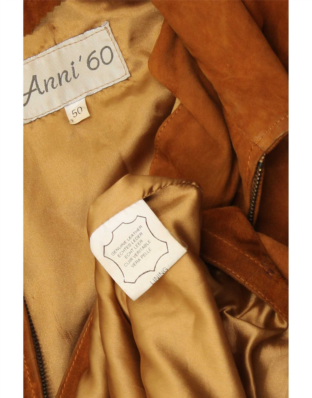 veste en daim homme vintage IT 50 grand cuir marron