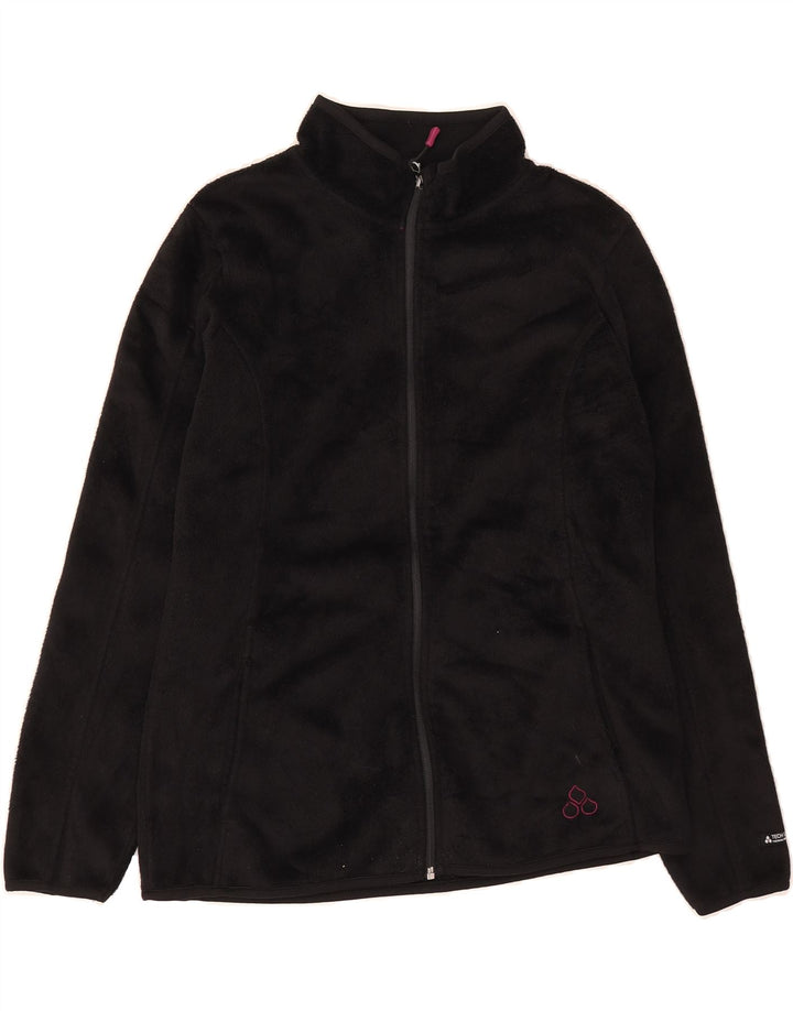 VINTAGE Womens Fleece Jacket UK 12 Medium Black Polyester Vintage Vintage and Second-Hand Vintage from Messina Hembry 