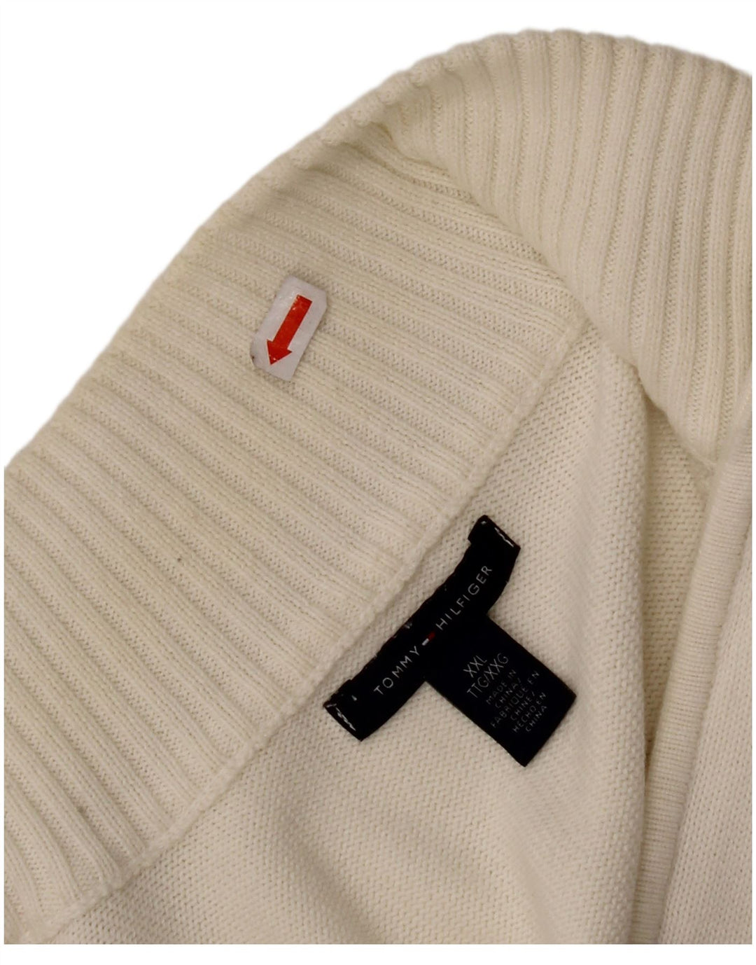 TOMMY HILFIGER Pull Cardigan Femme UK 20 2XL Coton Blanc