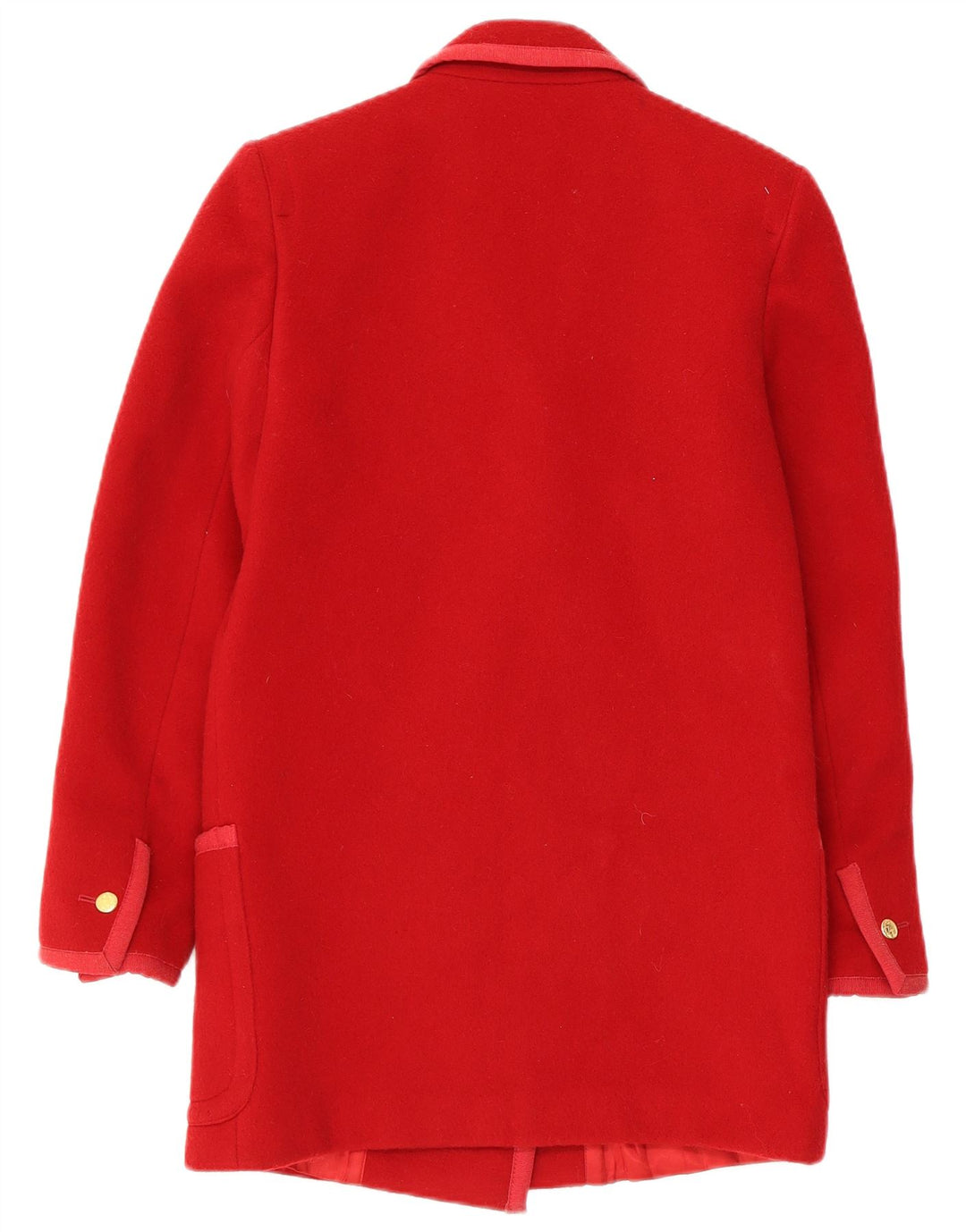 Les Copains Manteau Double Boutonnage Femme UK 10 Petite Laine Rouge