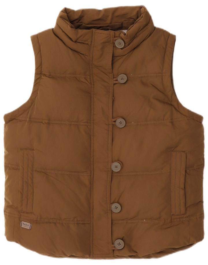 PEPE Jeans Gilet rembourré pour femme UK 16 Large Kaki Polyester