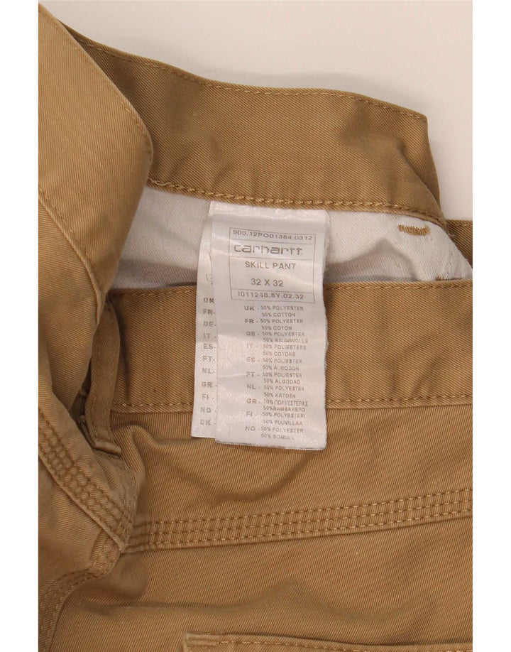 Carhartt Pantalon décontracté droit pour homme W32 L32 Marron Polyester