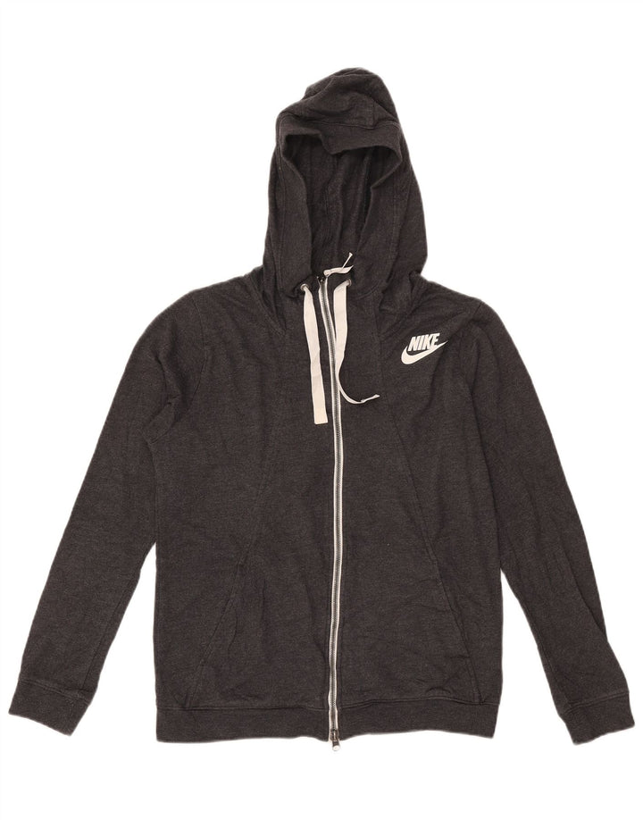 Nike Pull à capuche zippé pour femme UK 14 Gris moyen Polyester