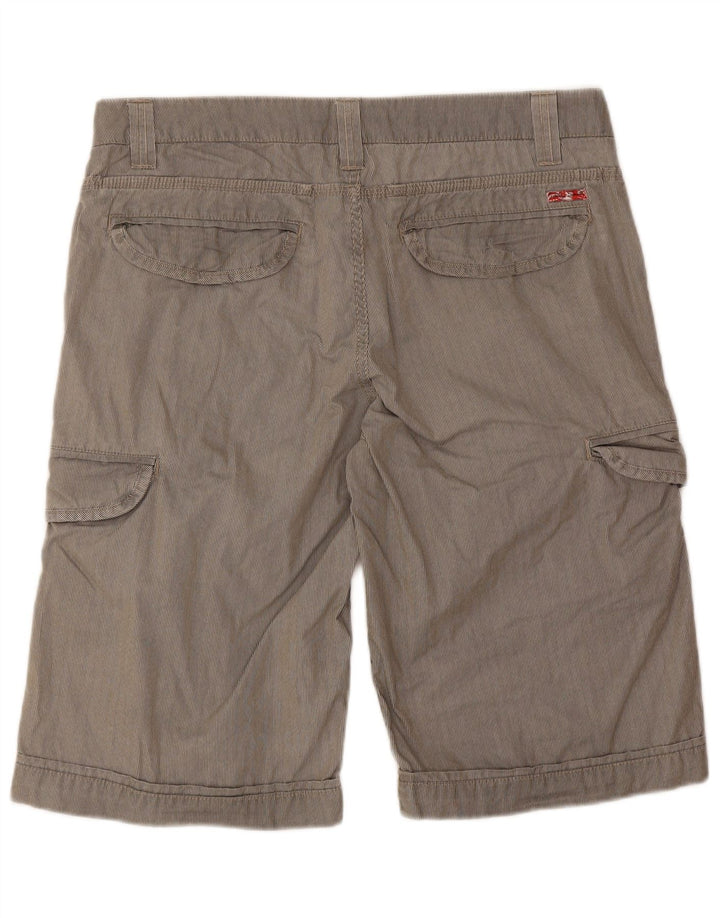 Teddy Smith Short cargo pour homme W32 en coton à fines rayures gris moyen