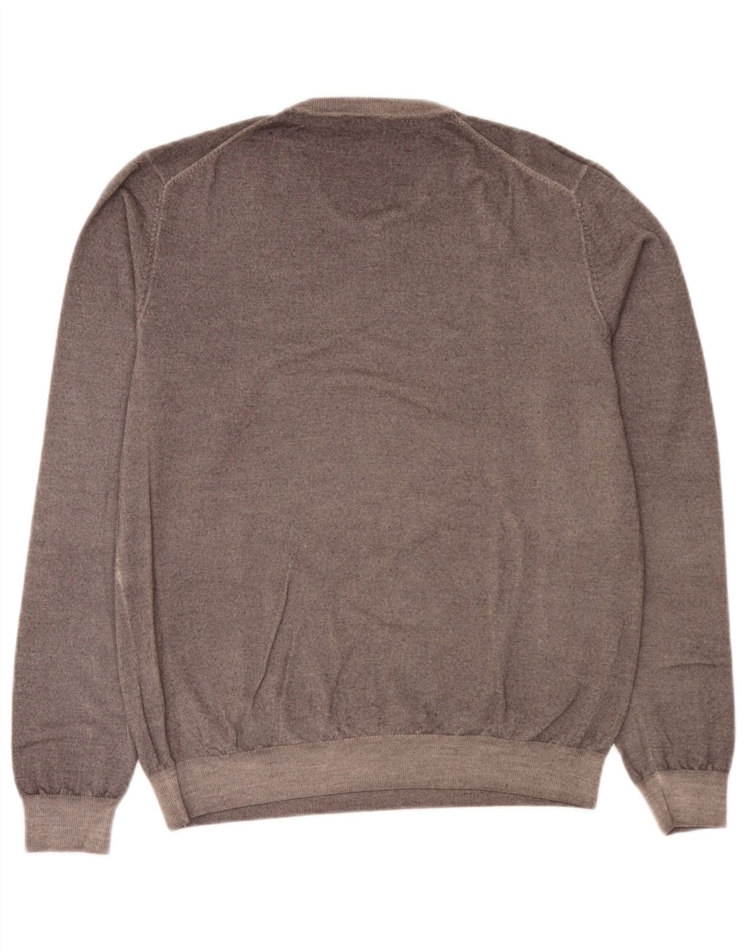 Sun68 Pull col V pour homme en laine grise Taille L