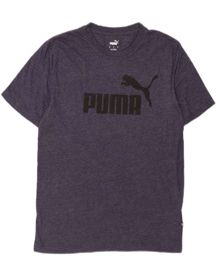 Puma T-Shirt Graphique Homme Bleu Marine Moyen Moucheté Coton