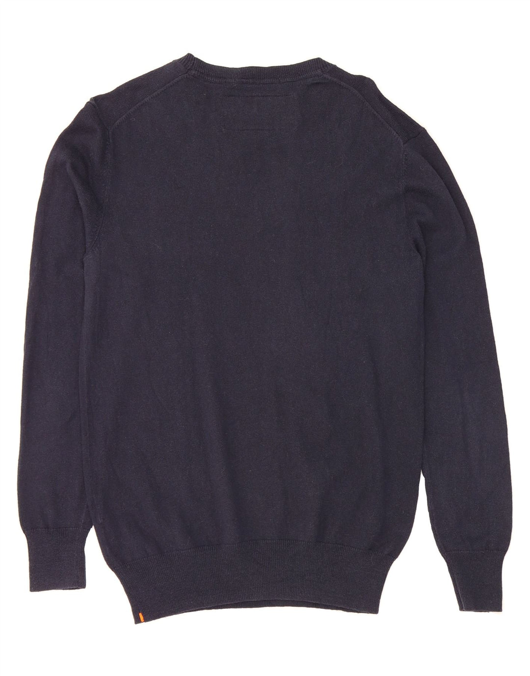 SUPERDRY Mens Boat Neck Jumper Sweater Medium Navy Blue Cotton Vintage Superdry and Second-Hand Superdry from Messina Hembry 