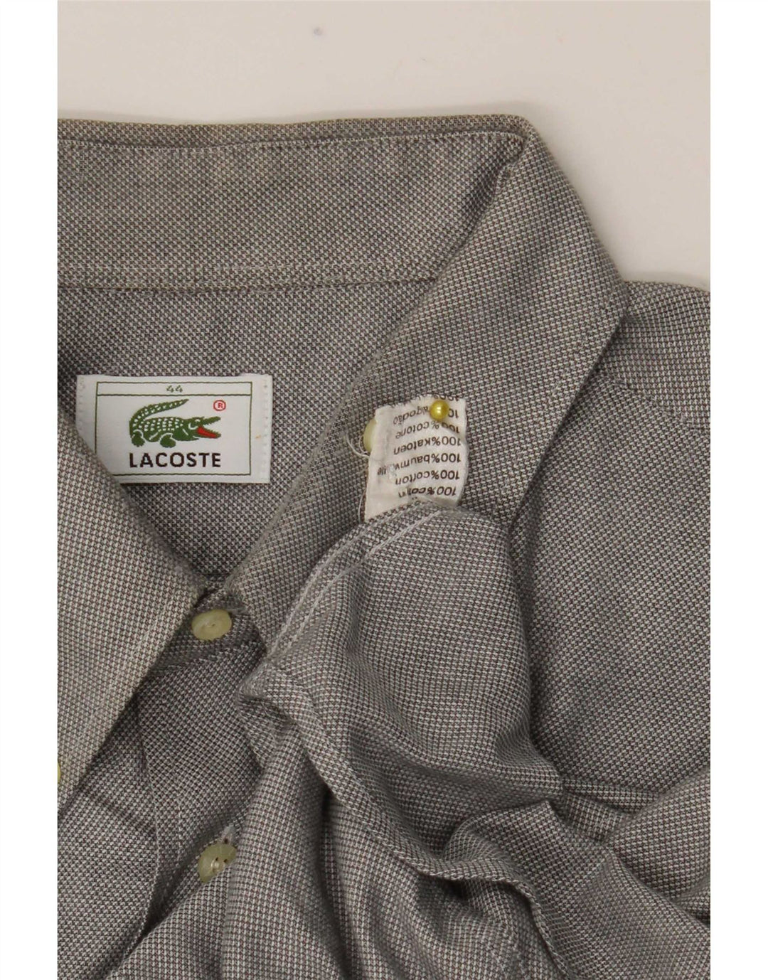 Lacoste Chemise Homme Taille 44 XL Gris Coton