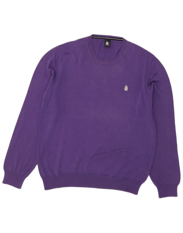 Marina Yachting Pull col rond pour homme en coton violet 2XL