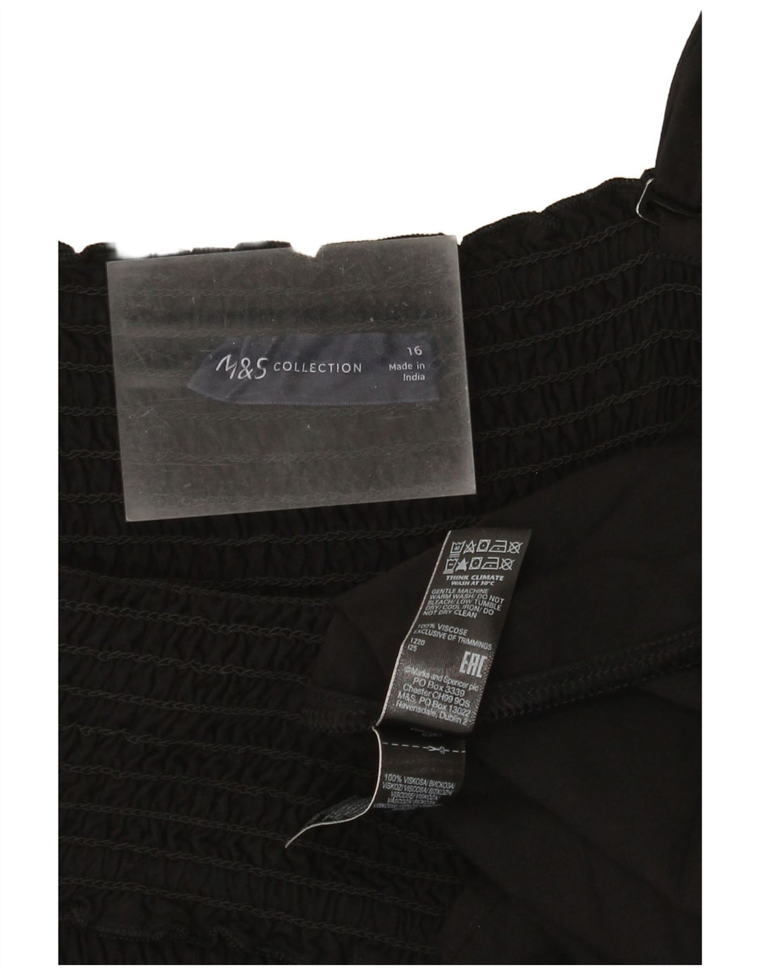 Marks & Spencer Robe Slip pour Femme UK 16 Grande Viscose Noire