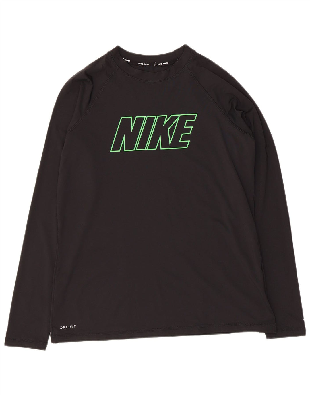Nike Dri Fit Graphic Top à manches longues pour femme UK 14 Large Noir Polyester