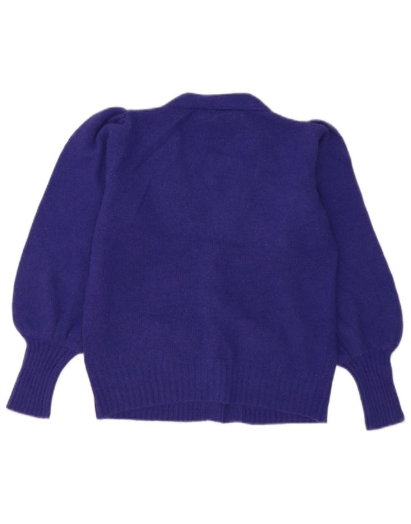 Luisa Spagnoli Pull Cardigan Femme UK 10 Petit Coeur Angora Violet