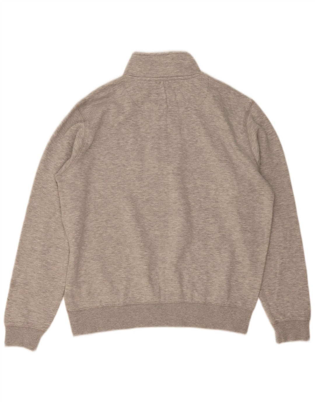 French Connection Sweat-shirt à col zippé pour homme, grand, gris, coton moucheté