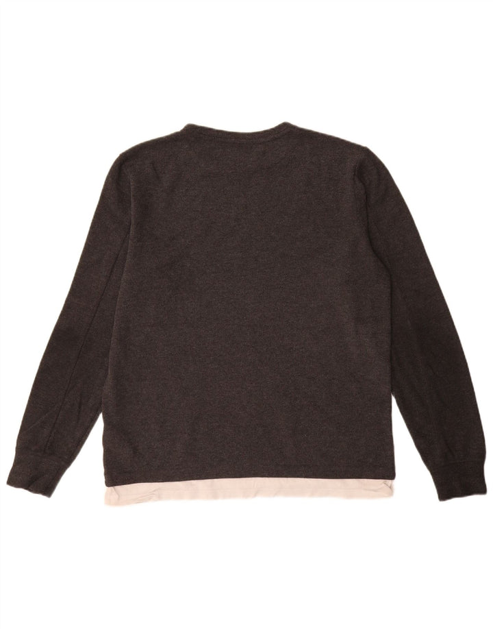 All Saints Pull long à col bateau pour homme Gris Taille S
