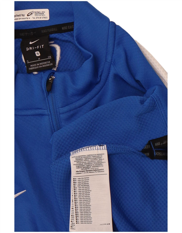 NIKE Haut de survêtement Dri Fit à col zippé pour homme Petit Bleu Colorblock
