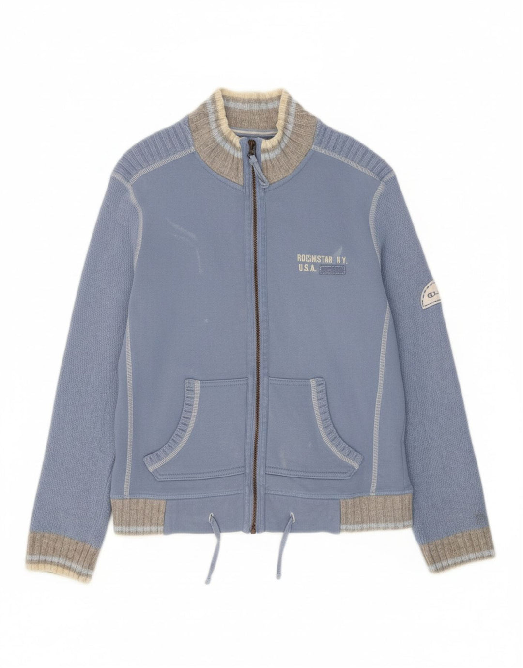 CHAMPION Womens Cardigan Sweater UK 16 Large Blue Cotton Vintage Champion and Second-Hand Champion from Messina Hembry 