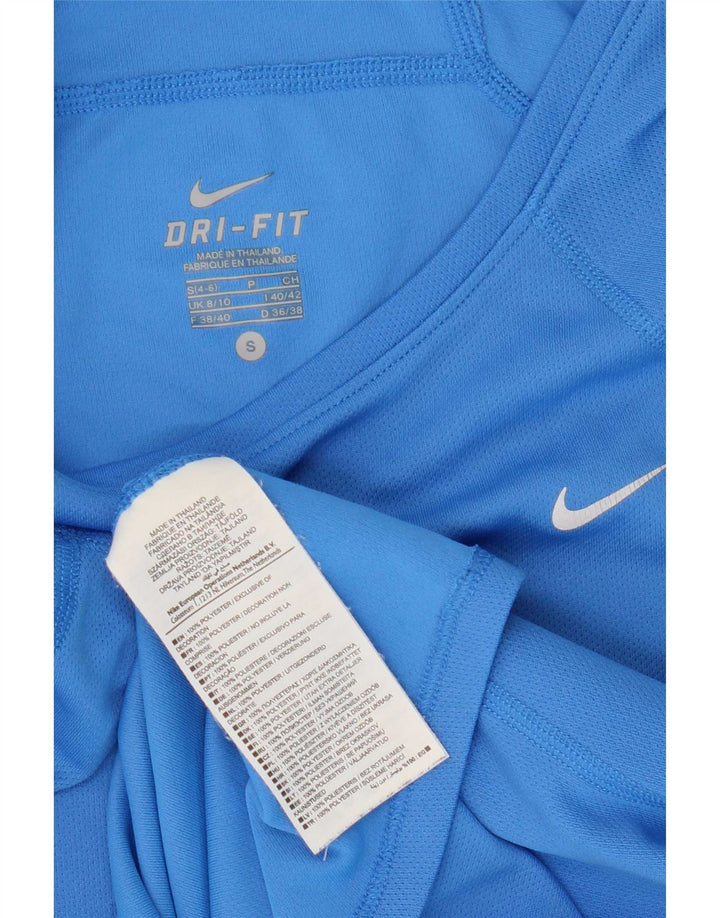 Nike T-shirt Dri Fit pour femme UK 8/10 Petit Bleu Polyester