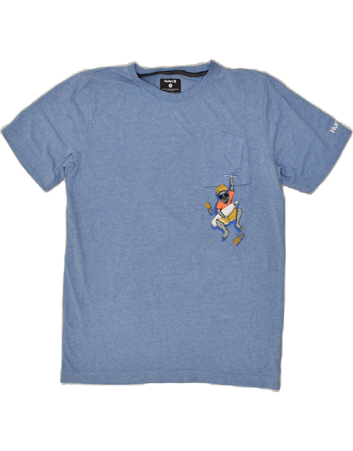 HURLEY Boys Graphic T-Shirt Top 13-14 Years XL  Blue Cotton | Vintage Hurley | Thrift | Second-Hand Hurley | Used Clothing | Messina Hembry 