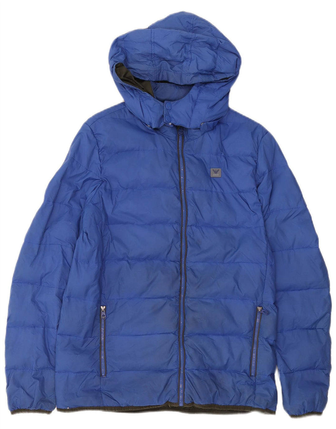 Armani Junior Veste matelassée à capuche Garçon 15-16 ans Bleu Polyamide