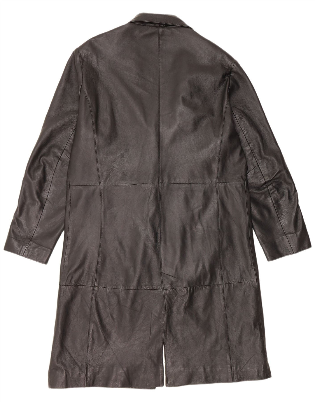 VINTAGE Manteau en cuir homme UK 42 XL Cuir noir