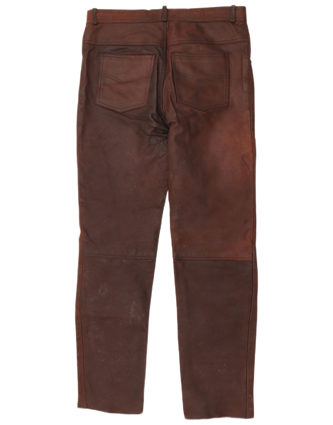 American Eagle Pantalon droit en cuir pour homme W36 L32 Marron