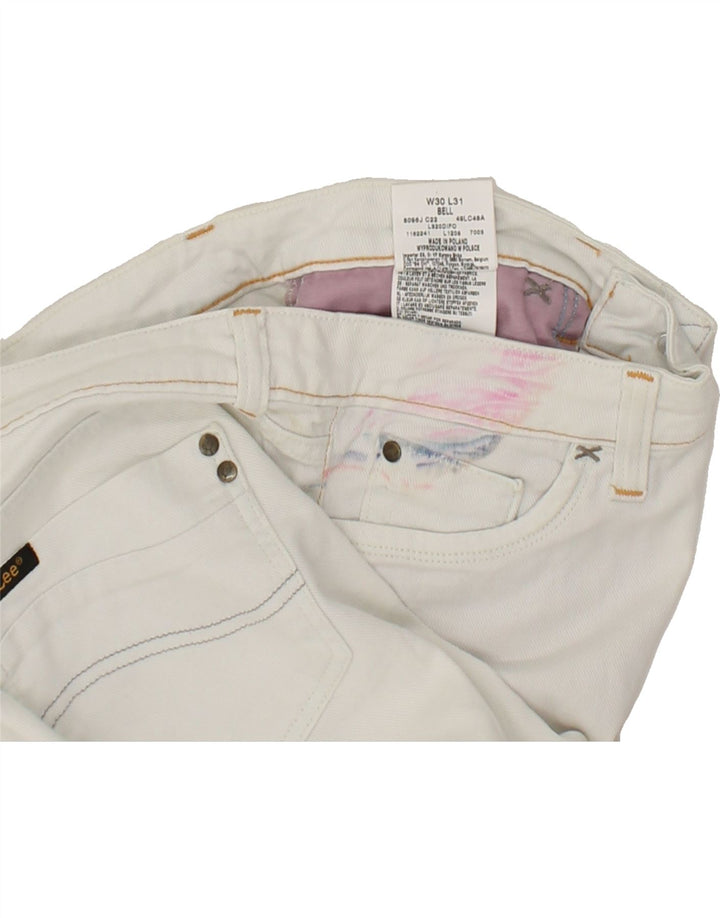 LEE Womens Bell Bootcut Jeans W30 L25 White Cotton Vintage Lee and Second-Hand Lee from Messina Hembry 