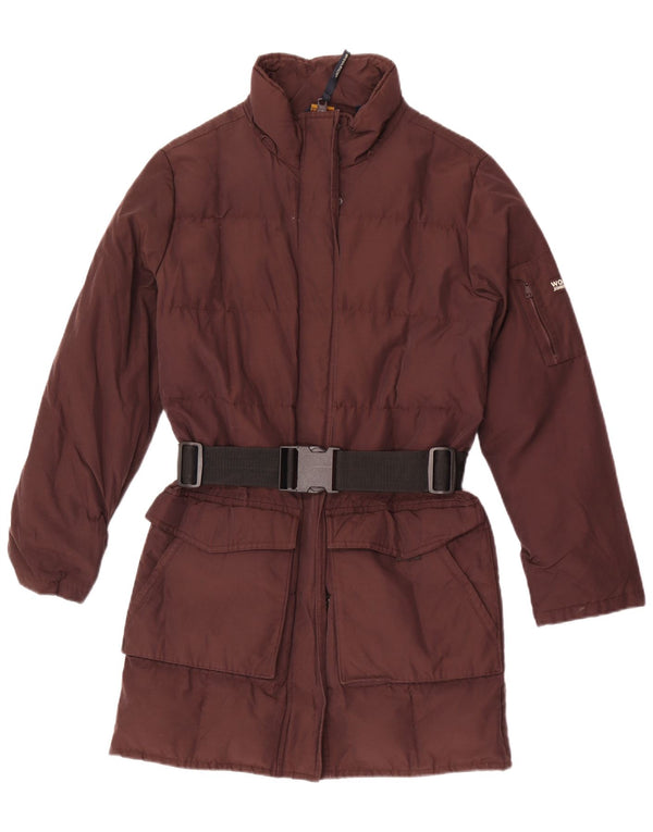Woolrich Manteau rembourré pour femme UK 10 Small Marron Coton