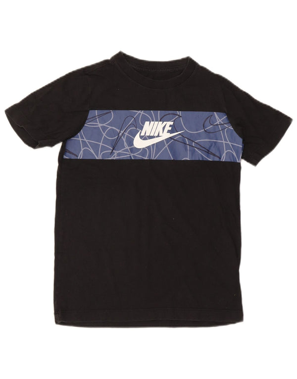 Nike T-Shirt Graphique Garçon 10-11 Ans Coton Géométrique Noir Moyen