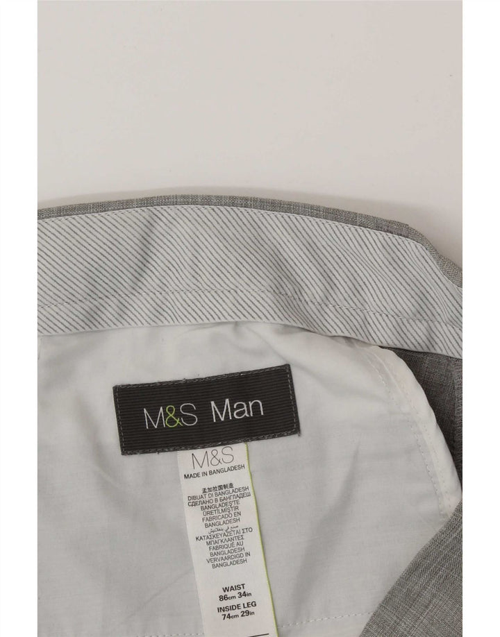 Marks & Spencer Pantalon de costume pour homme W32 L29 Gris Polyester