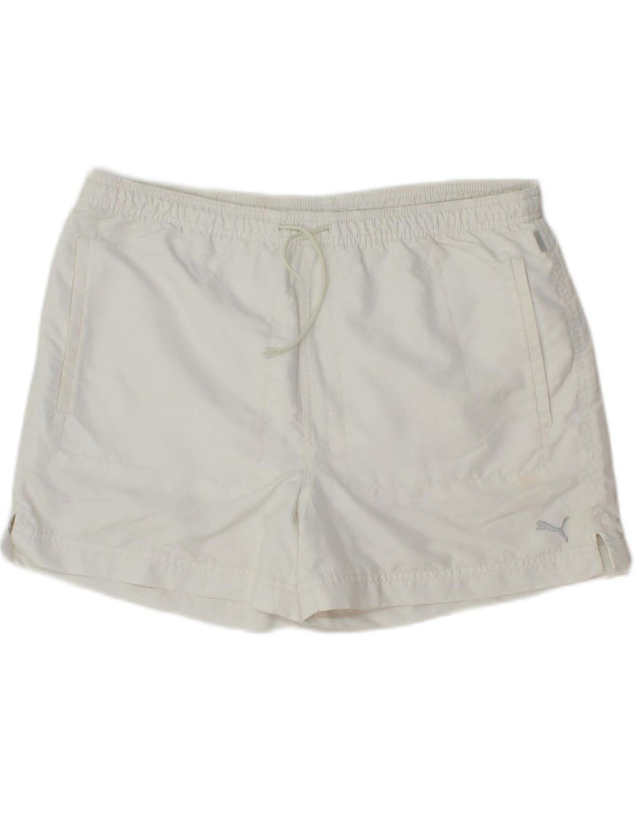 PUMA Womens Sport Shorts UK 12 Medium White Polyester
