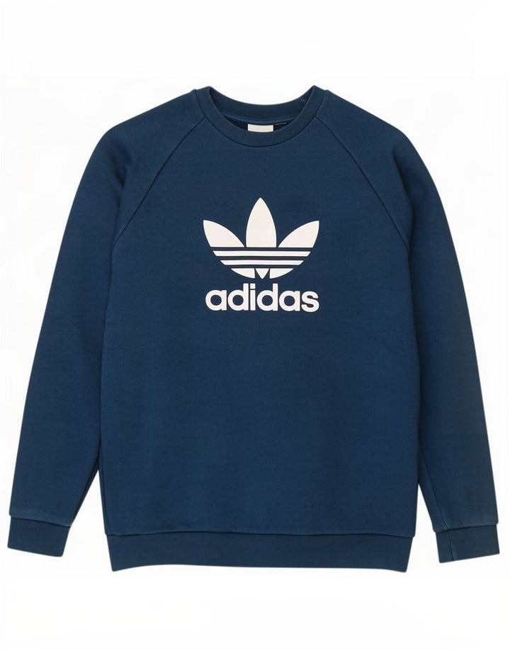 Adidas Sweat-shirt graphique pour homme en coton bleu moyen