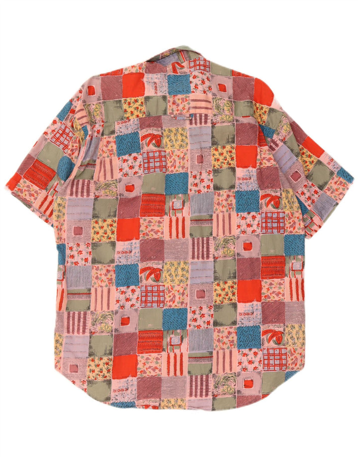 vintage Chemise à manches courtes pour hommes XL Multicolore Patchwork Coton