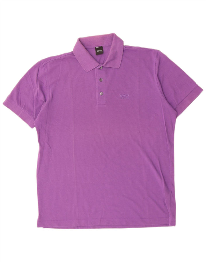 HUGO BOSS Polo Homme Violet Moyen Coton