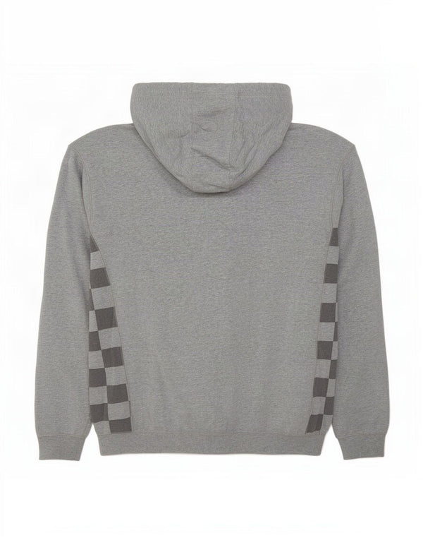 Quiksilver Pull à capuche zippé pour homme XL en coton géométrique gris