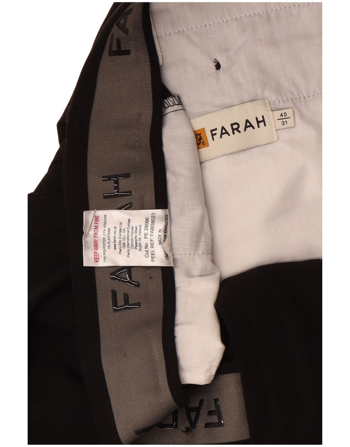 Farah Pantalon de Costume Droit Homme W40 L31 Noir Polyester